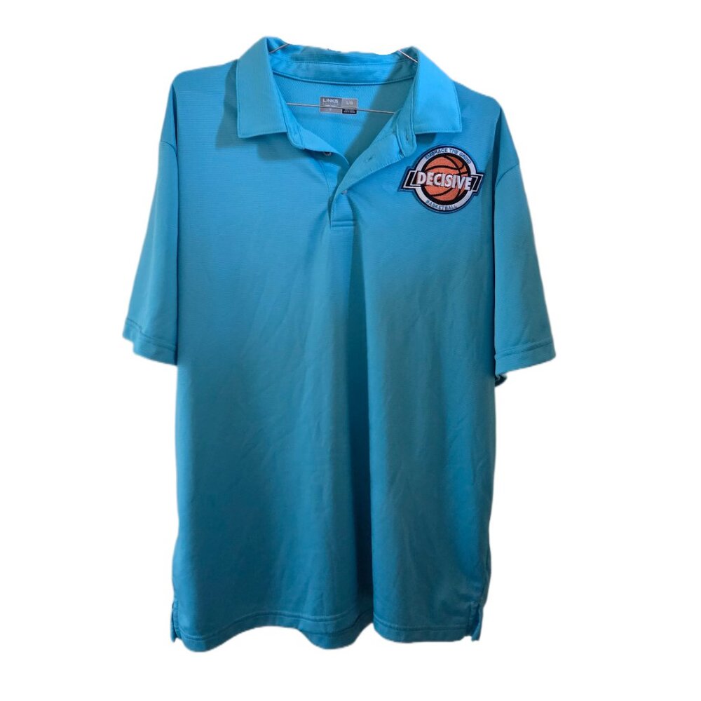 Links Edition Teal 'Embrace the Grind Decisive Basketball' Men's Polo